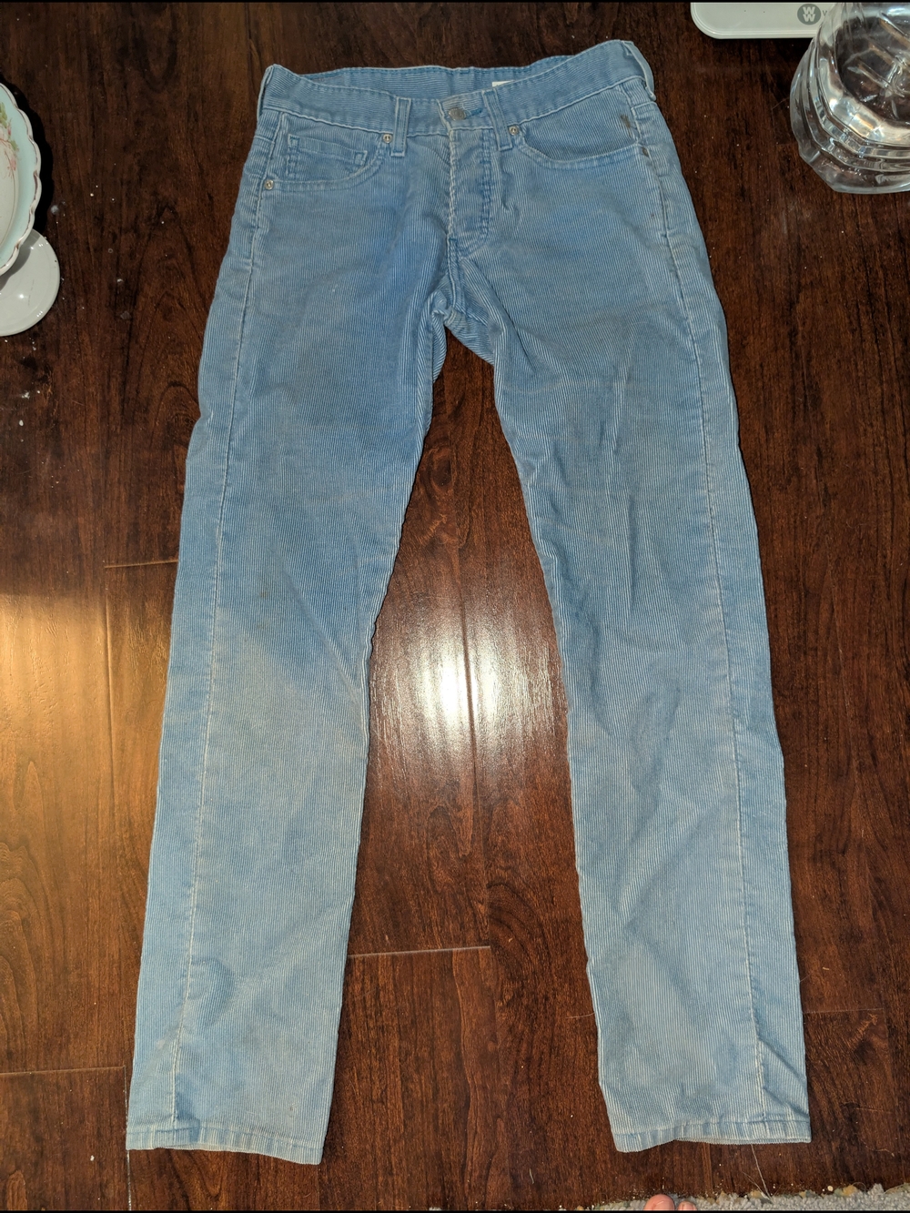 Levi’s Light Blue Pinwale Corduroy Straight Leg Pants 27x32 Low-rise